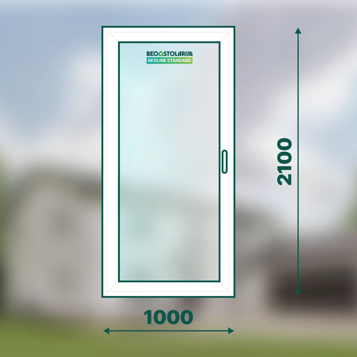 Beostolarija PVC balkonska vrata jednokrilna 1000×2100 Beoline Standard