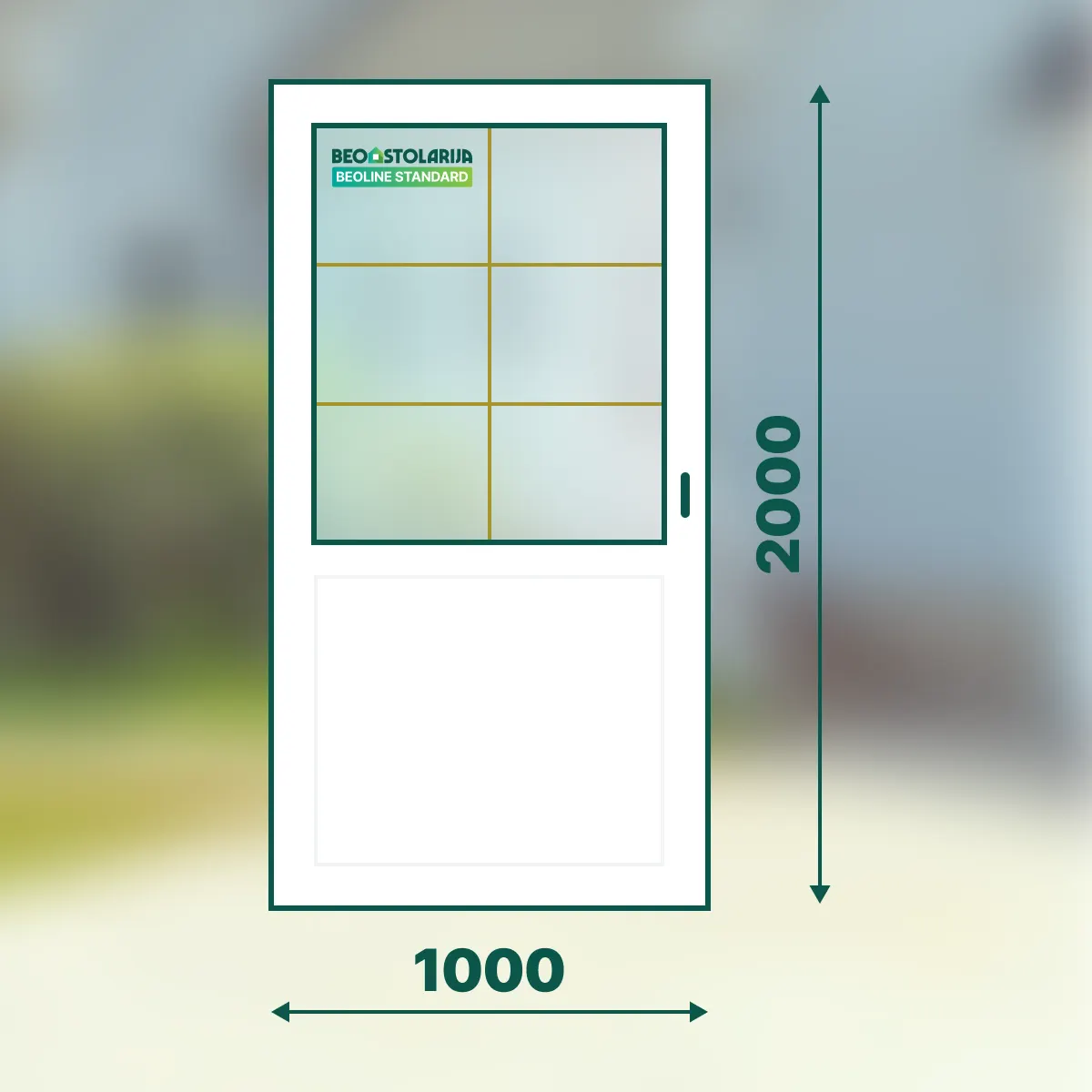Beostolarija PVC karolaj ulazna vrata jednokrilna 1000x2000 Beoline Standard