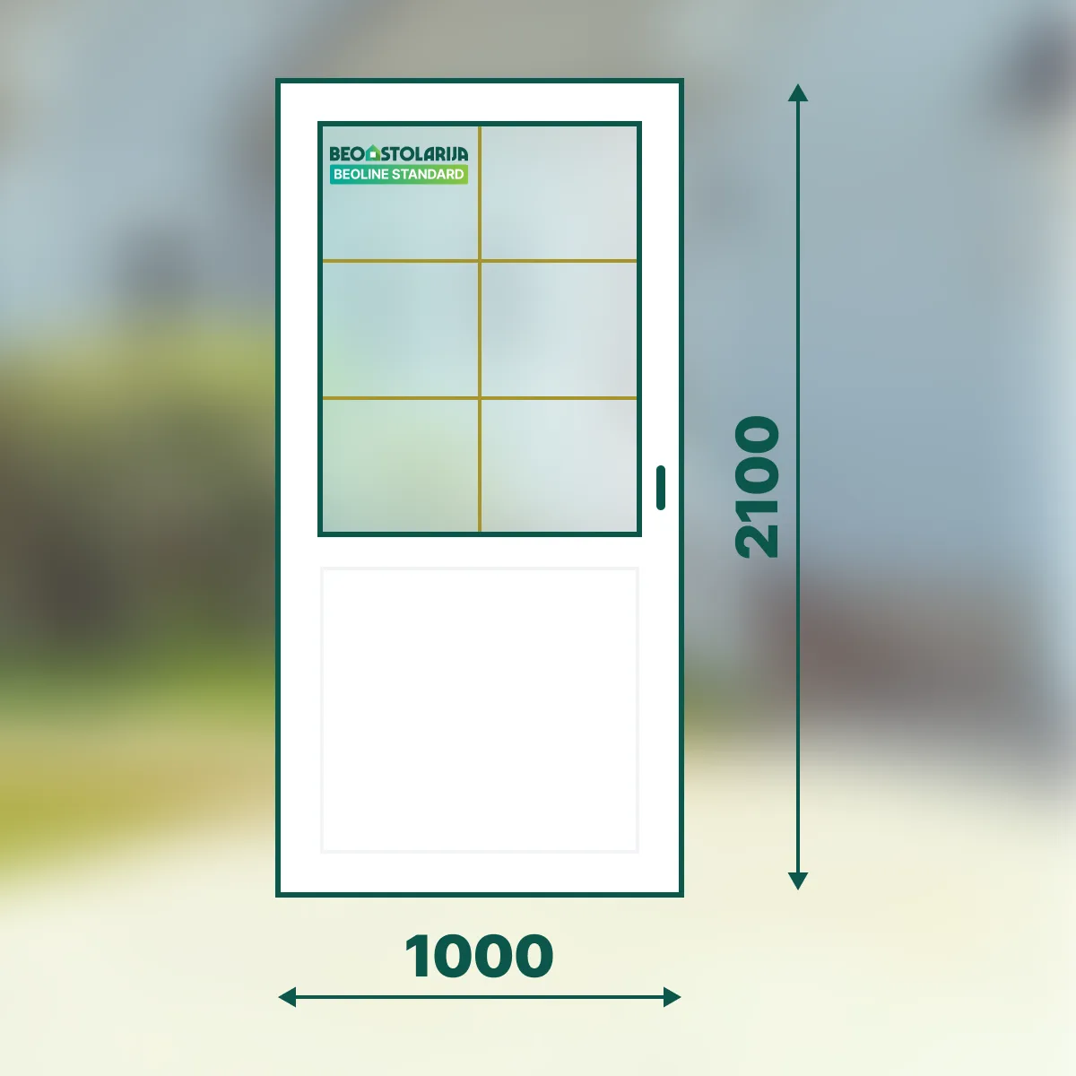 Beostolarija PVC karolaj ulazna vrata jednokrilna 1000x2100 Beoline Standard