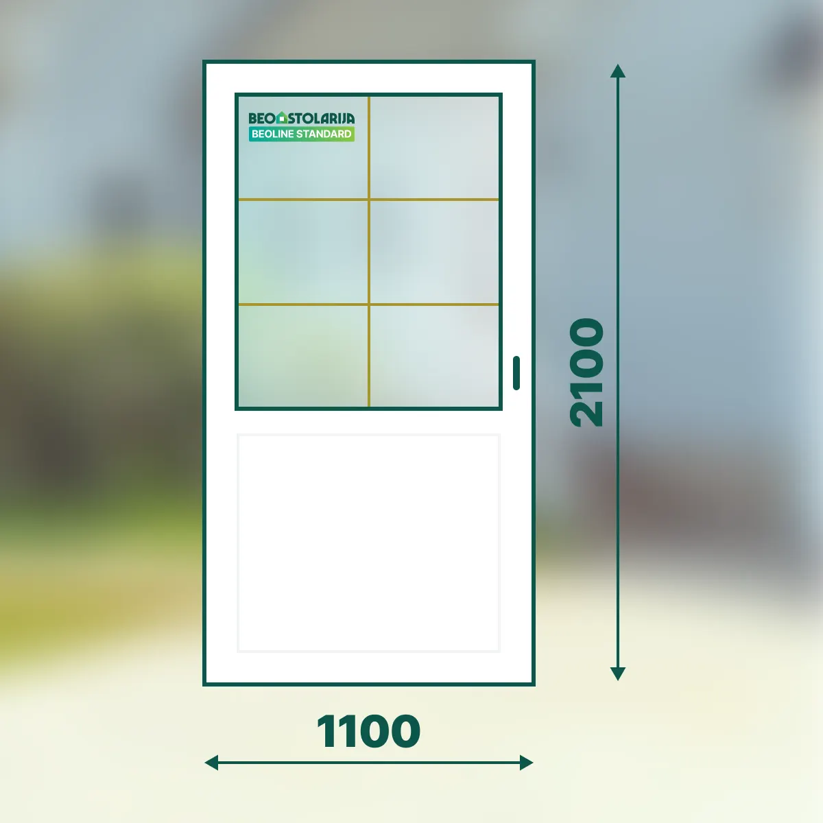 Beostolarija PVC karolaj ulazna vrata jednokrilna 1100x2100 Beoline Standard