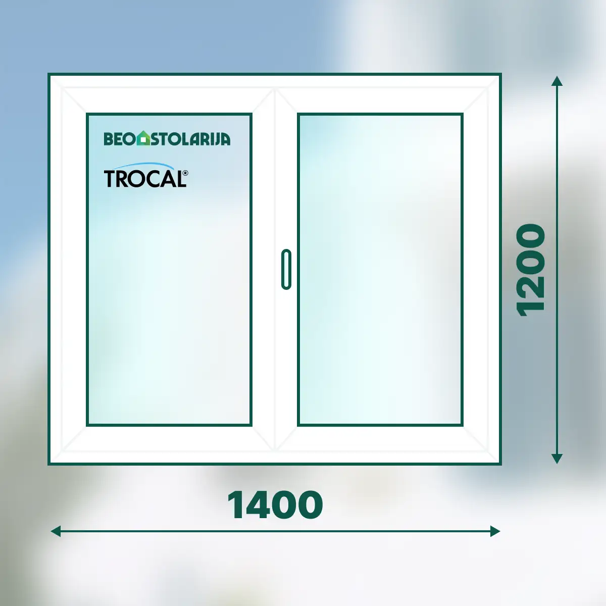 PVC prozor dvokrilni sa stubom