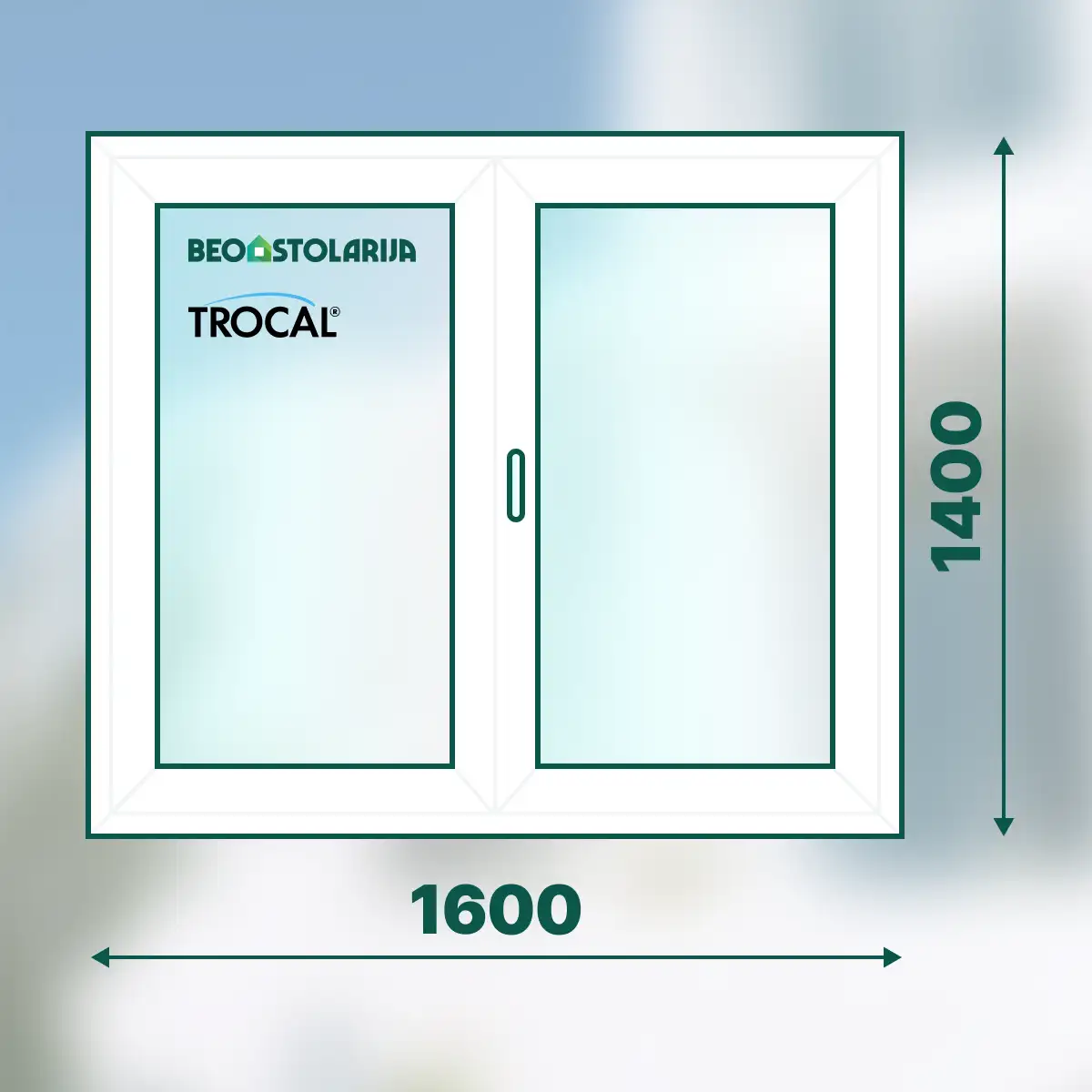 PVC prozor dvokrilni sa stubom