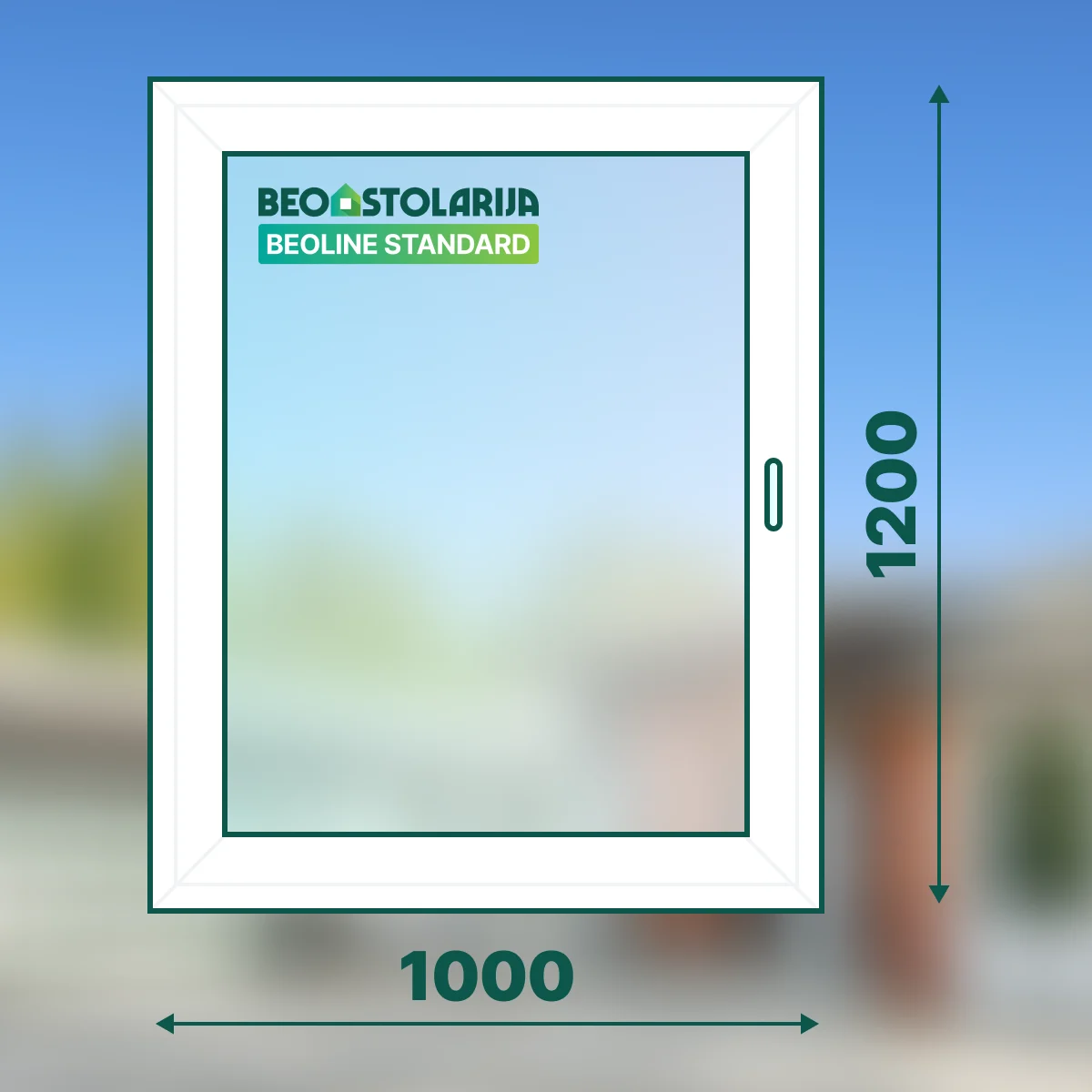 Beostolarija PVC prozor jednokrilni 1000x1200 Beoline Standard