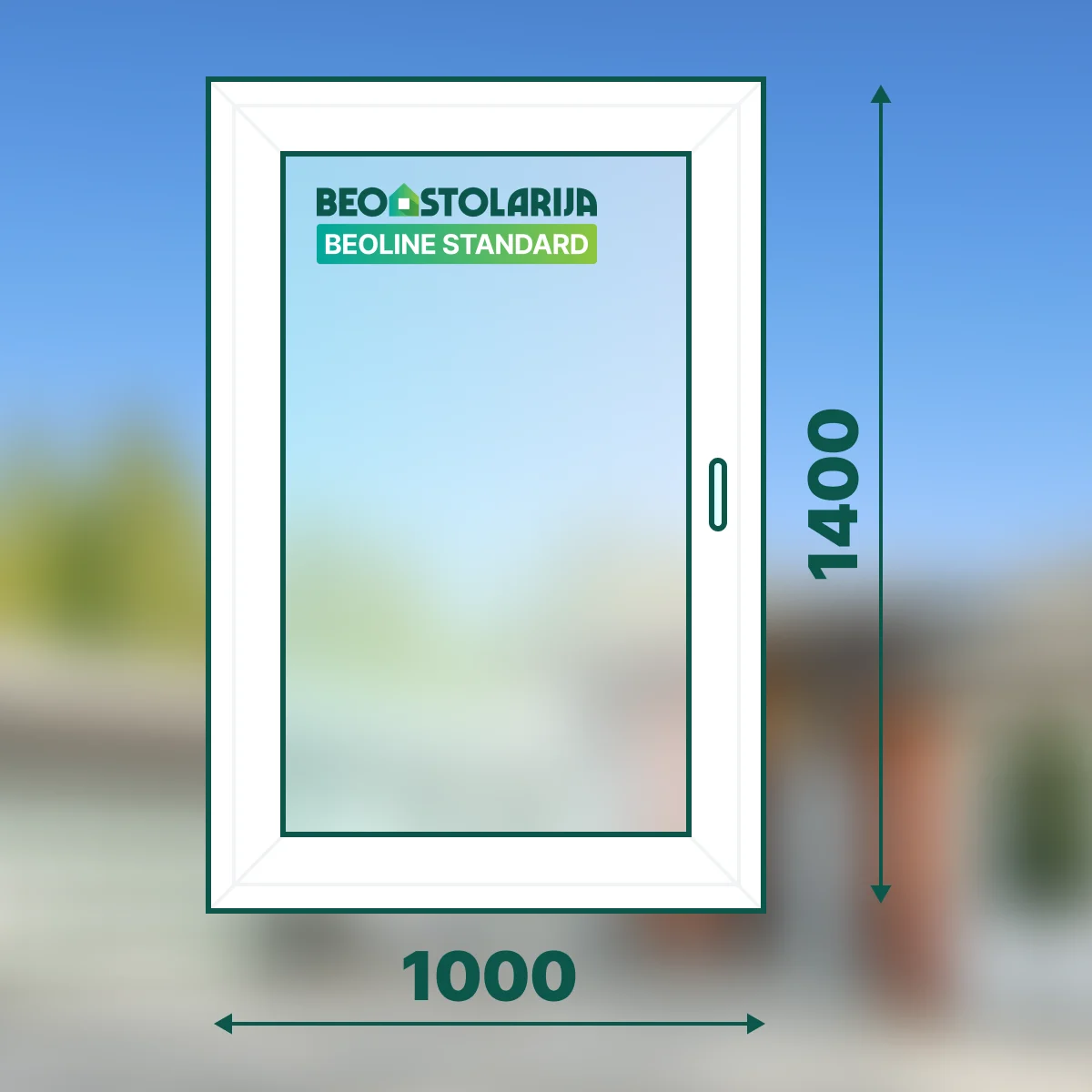 Beostolarija PVC prozor jednokrilni 1000x1400 Beoline Standard