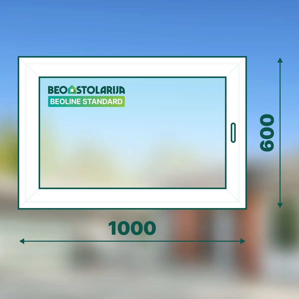 Beostolarija PVC prozor jednokrilni 1000x600 Beoline Standard