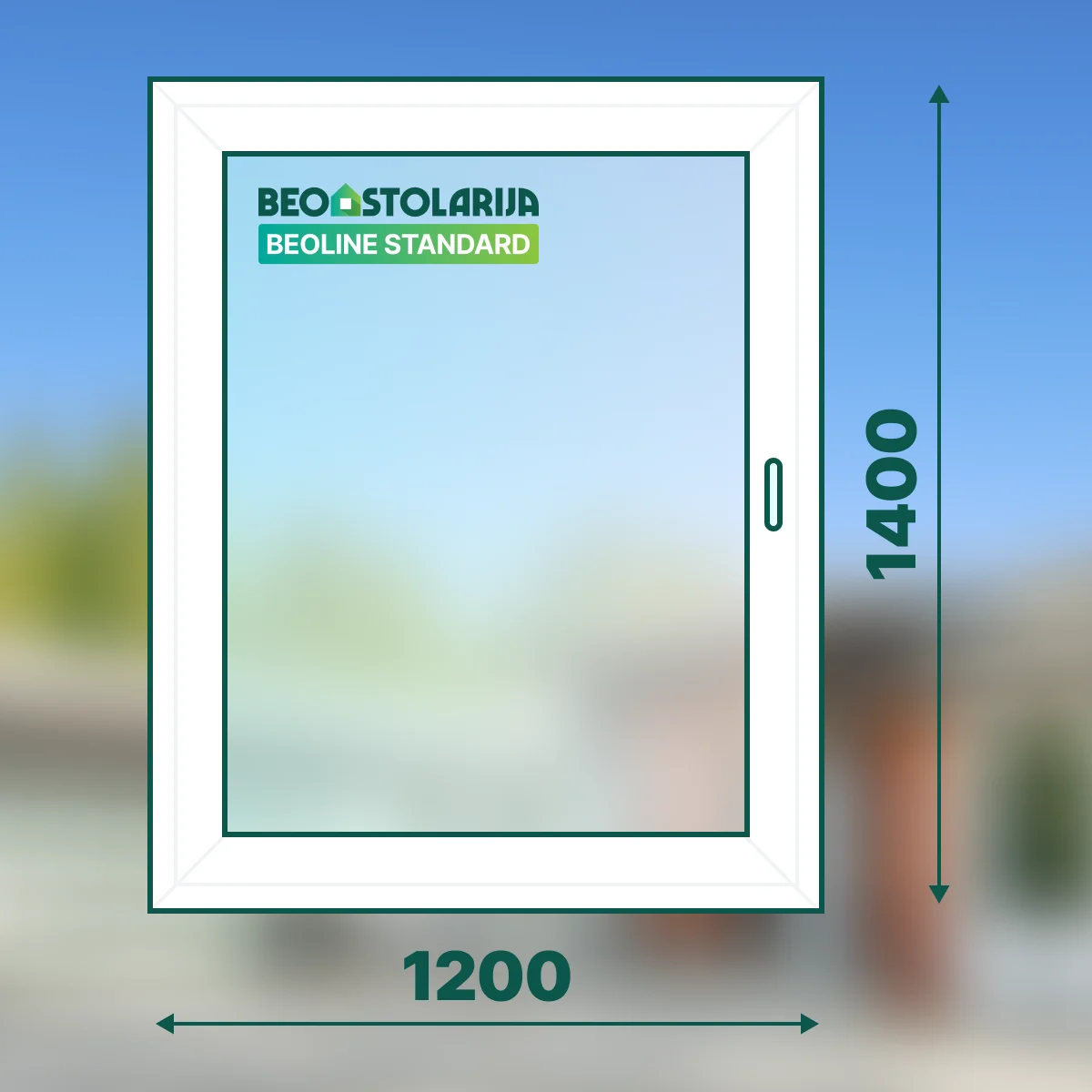 Beostolarija PVC prozor jednokrilni 1200x1400 Beoline Standard