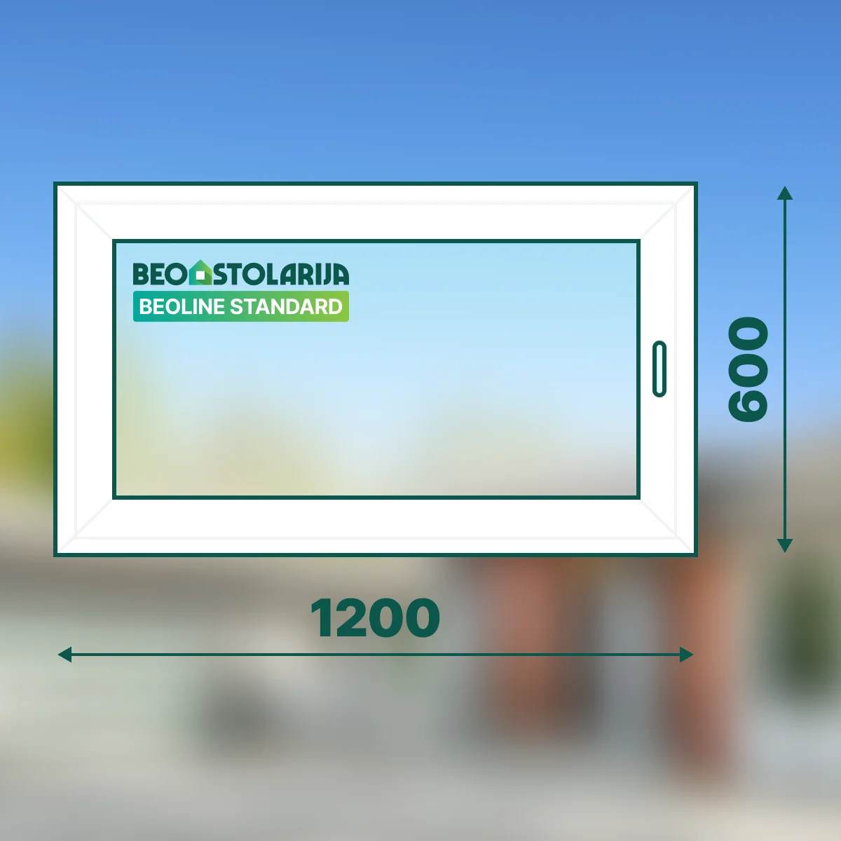 Beostolarija PVC prozor jednokrilni 1200x600 Beoline Standard