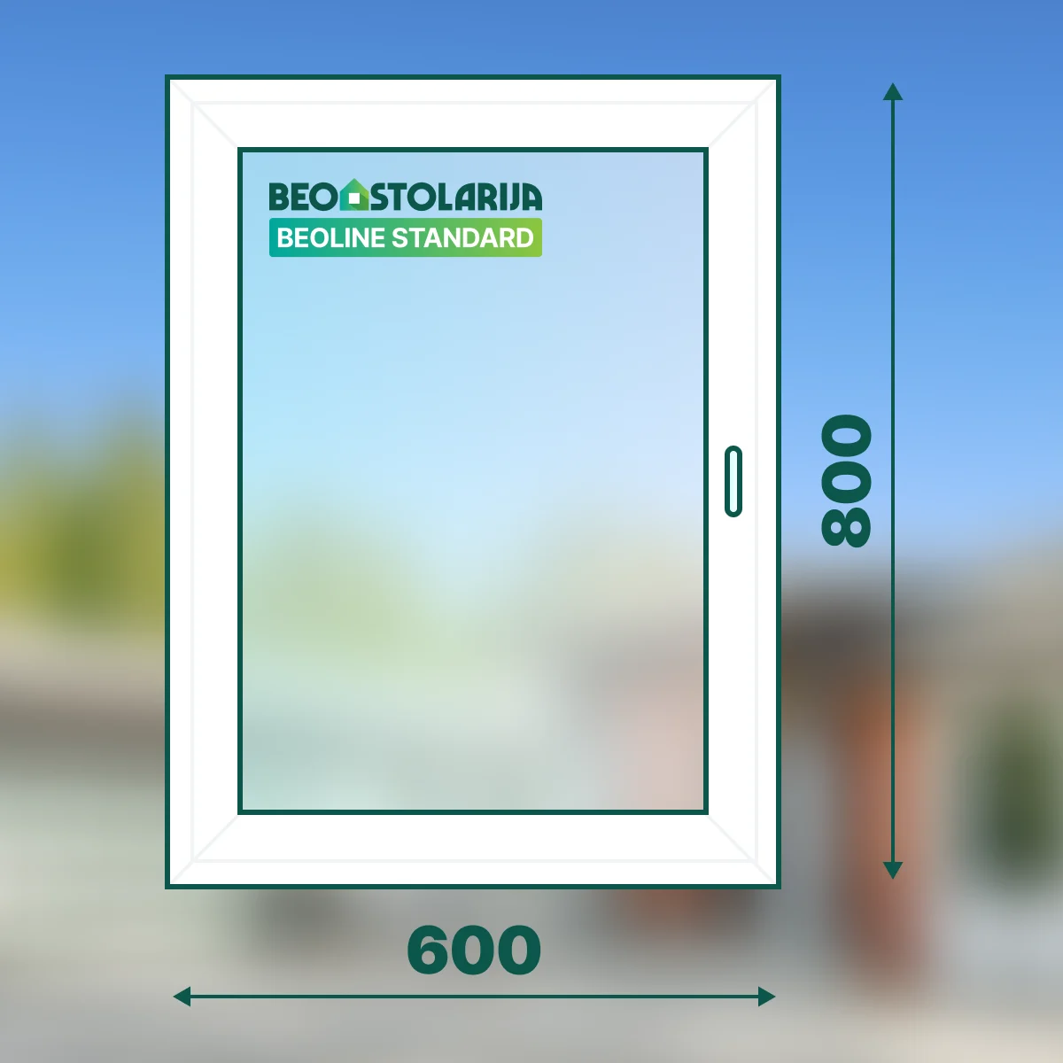 Beostolarija PVC prozor jednokrilni 600x800 Beoline Standard