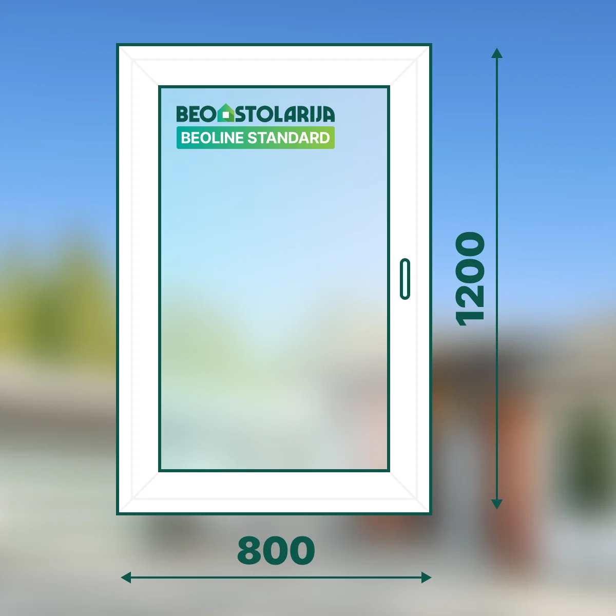 Beostolarija PVC prozor jednokrilni 800x1200 Beoline Standard