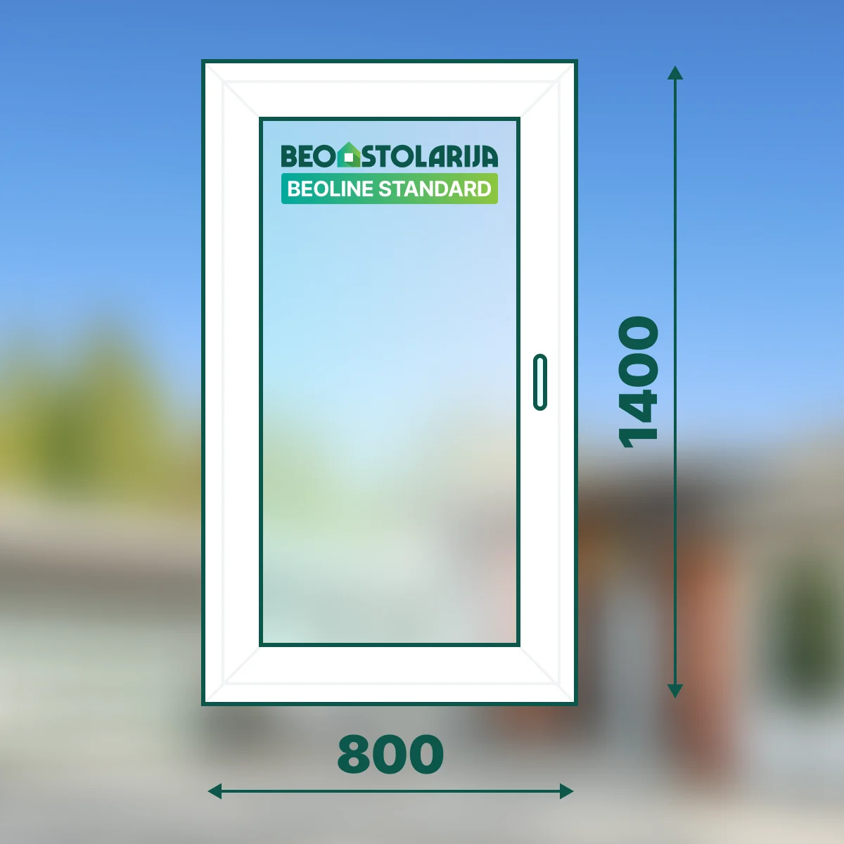Beostolarija PVC prozor jednokrilni 800x1400 Beoline Standard