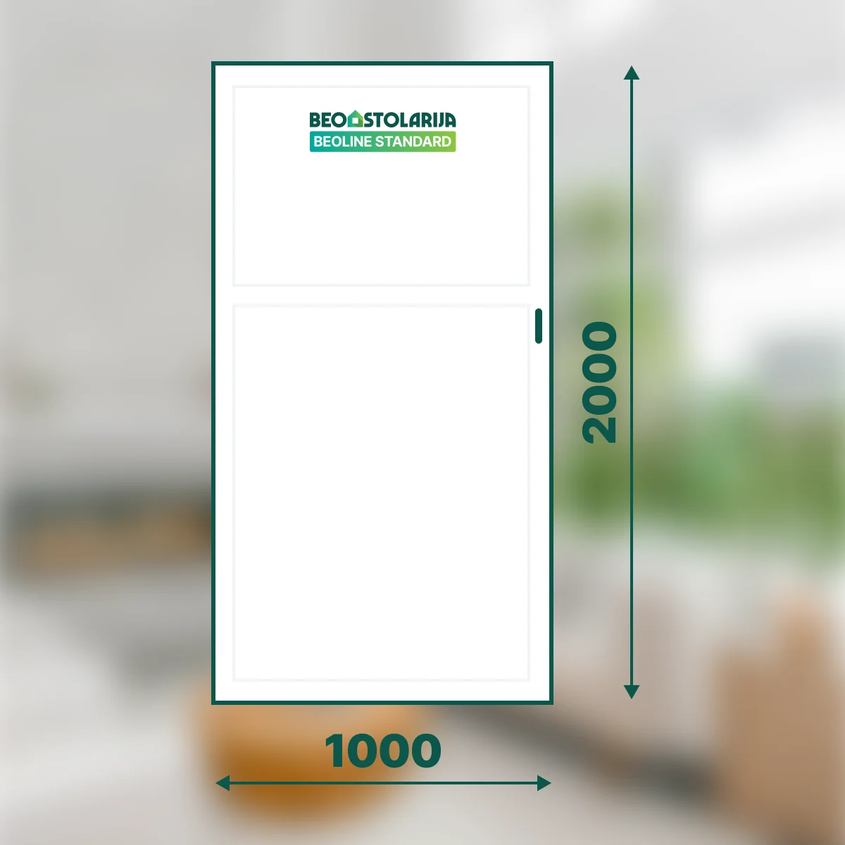 Beostolarija PVC sobna vrata bez stakla 1000x2000 Beoline Standard