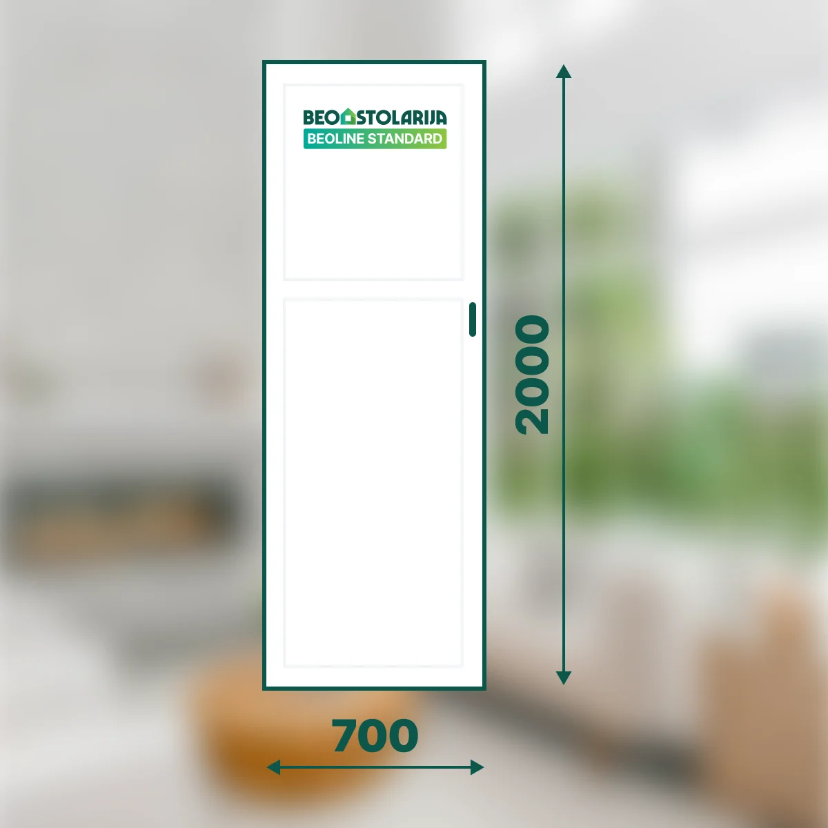 Beostolarija PVC sobna vrata bez stakla 700x2000 Beoline Standard