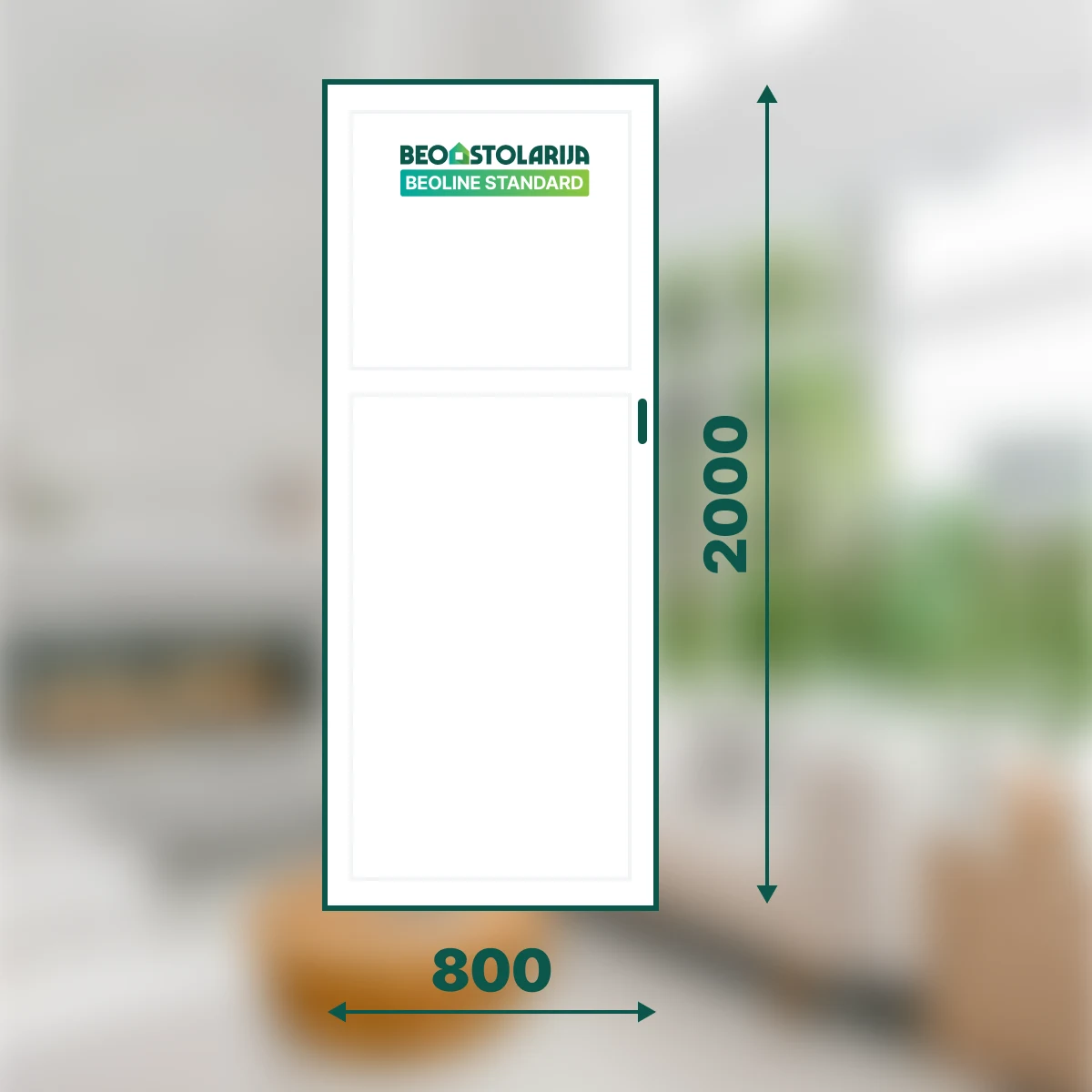 Beostolarija PVC sobna vrata bez stakla 800x2000 Beoline Standard