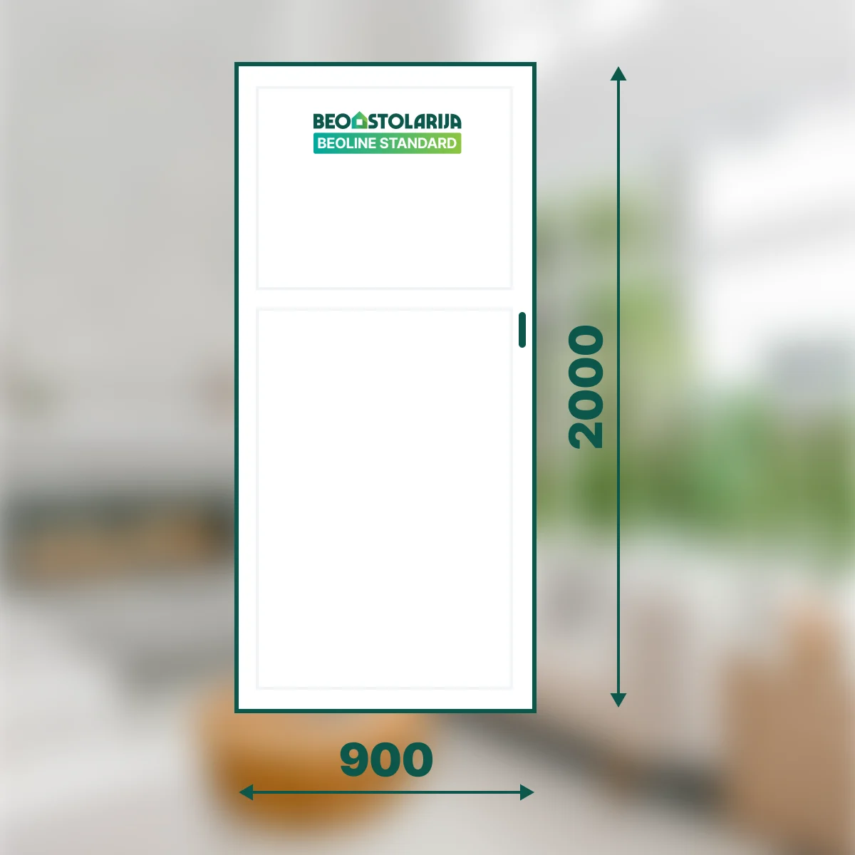 Beostolarija PVC sobna vrata bez stakla 900x2000 Beoline Standard