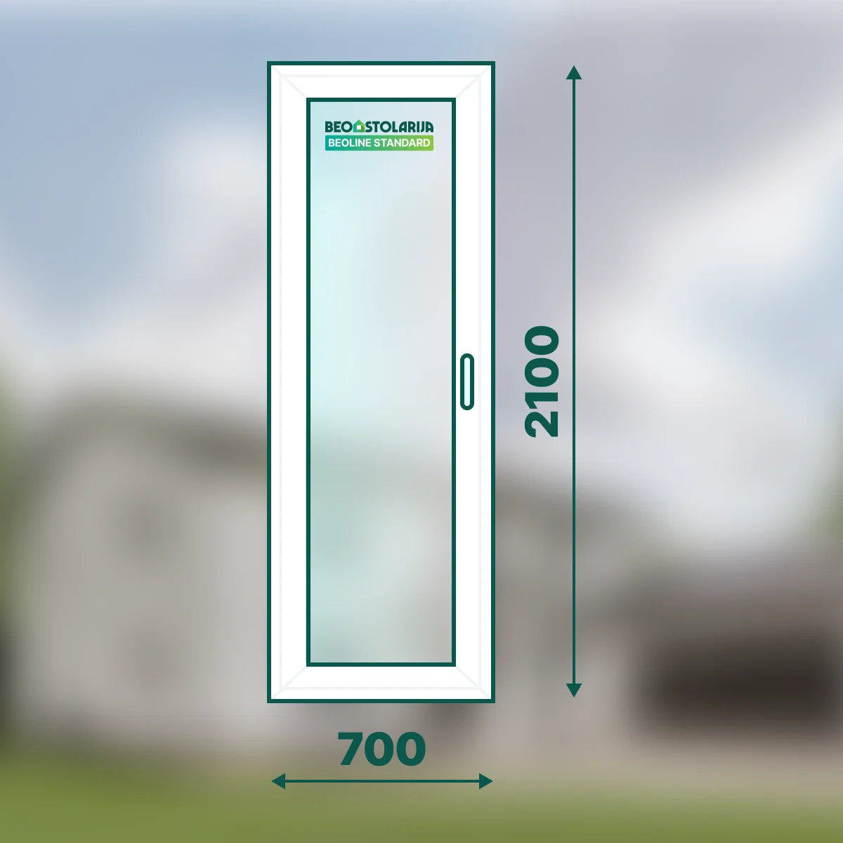 Beostolarja PVC balkonska vrata jednokrilna 700×2100 – Beoline Standard