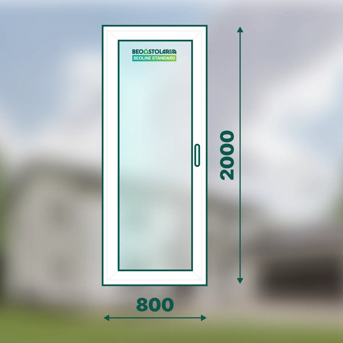 Beostolarja PVC balkonska vrata jednokrilna 800×2000 – Beoline Standard